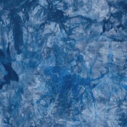 Viskose Leinen Batikmuster - blau