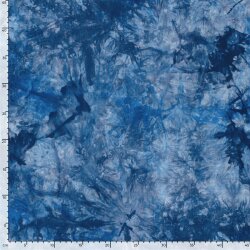 Viskose Leinen Batikmuster - blau
