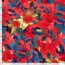 Polyesterstoff mit Leinenoptik Aquarellblumen - dunkelrot