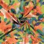 Polyesterstoff mit Leinenoptik Aquarellblumen - limette