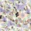 Polyesterstoff mit Leinenoptik Aquarellblumen - creme