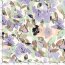 Polyesterstoff mit Leinenoptik Aquarellblumen - creme