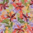 Polyesterstoff mit Leinenoptik Blumen - helllila