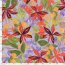 Polyesterstoff mit Leinenoptik Blumen - helllila