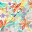 Polyesterstoff mit Leinenoptik Blumen - creme