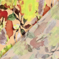 Viskose Nylon Mix LIGHT Köper Digital Blüten - helllachs