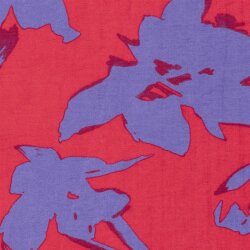 Viskose Nylon Mix LIGHT Köper Blumen - himbeerrot