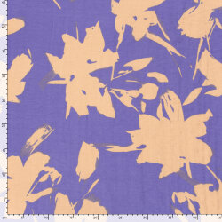 Viskose Nylon Mix LIGHT Köper Blumen - viola