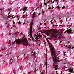 Viskose Nylon Mix light Köper Hahnentritt - pink