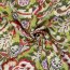 Polyesterstoff Bubble Slub magische Blumen - kiwi