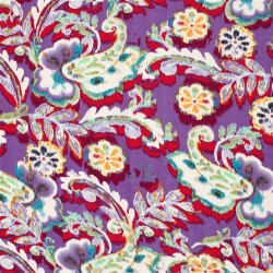 Polyesterstoff Bubble Slub magische Blumen - violett