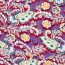 Polyesterstoff Bubble Slub magische Blumen - violett