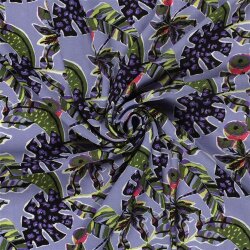 Polyesterstoff Bubble Slub magische Blätter - violett