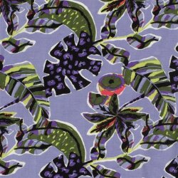 Polyesterstoff Bubble Slub magische Blätter - violett