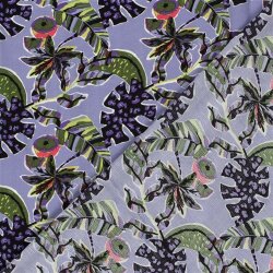 Polyesterstoff Bubble Slub magische Blätter - violett