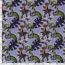 Polyesterstoff Bubble Slub magische Blätter - violett