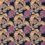Polyesterstoff Bubble Slub  LEAVES - schwarz