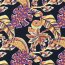 Polyesterstoff Bubble Slub  LEAVES - schwarz