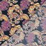 Polyesterstoff Bubble Slub  LEAVES - schwarz