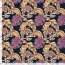 Polyesterstoff Bubble Slub  LEAVES - schwarz