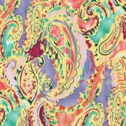 Polyesterstoff Bubble Slub magisches Paisley - hellgelb
