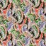 Polyesterstoff Bubble Slub magisches Paisley - koralle