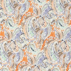 Polyesterstoff Bubble Slub magisches Paisley - hellbeige