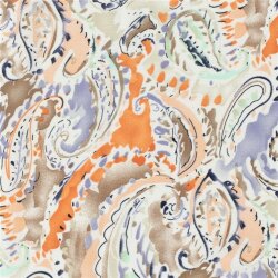 Polyesterstoff Bubble Slub magisches Paisley - hellbeige