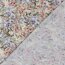 Polyesterstoff Bubble Slub Aquarellblumen - dunkelbeige