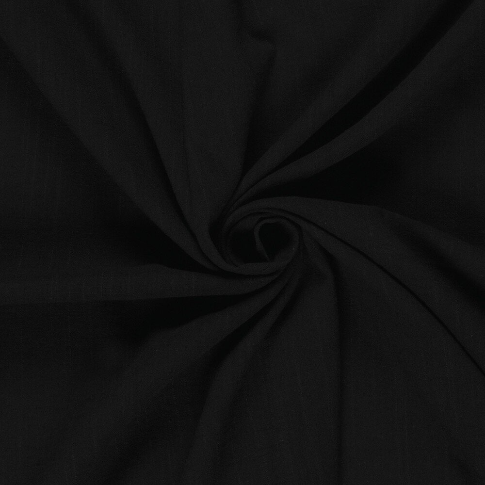 Baumwoll Viskose Mix Leinenoptik Uni  - schwarz