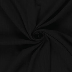 Baumwoll Viskose Mix Leinenoptik Uni  - schwarz