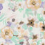 Baumwoll Viskose Mix Leinenoptik Blumen - creme