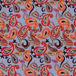 Baumwoll Viskose Mix Leinenoptik Paisley - helllila