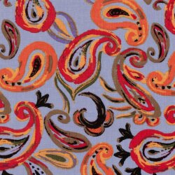 Baumwoll Viskose Mix Leinenoptik Paisley - helllila