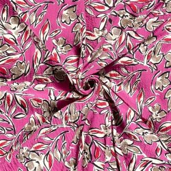 Viskose Bubble Blumenranken - pink