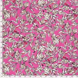 Viskose Bubble Blumenranken - pink