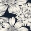 Polyesterjersey Köper Blumen - dunkelblau