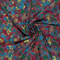 Polyesterstoff Bubble Zauberblumen - dunkelrot
