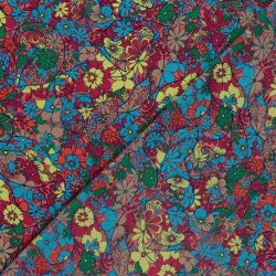 Polyesterstoff Bubble Zauberblumen - dunkelrot