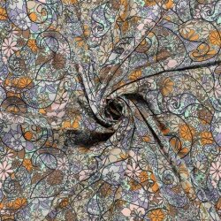 Polyesterstoff Bubble Zauberblumen - mint
