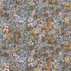 Polyesterstoff Bubble Zauberblumen - mint