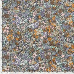 Polyesterstoff Bubble Zauberblumen - mint