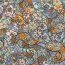 Polyesterstoff Bubble Zauberblumen - mint