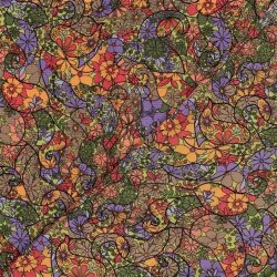 Polyesterstoff Bubble Zauberblumen - kiwi