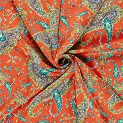 Polyesterstoff Sandet Paisley - rot
