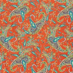 Polyesterstoff Sandet Paisley - rot