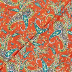 Polyesterstoff Sandet Paisley - rot
