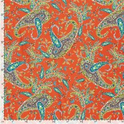 Polyesterstoff Sandet Paisley - rot