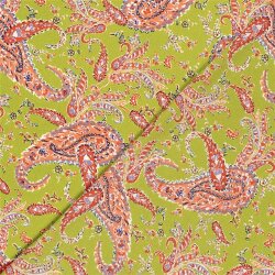 Polyesterstoff Bubble Zauberpaisley - limette