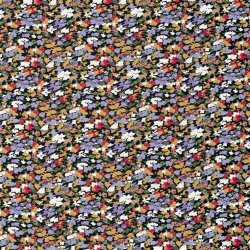 Viskose Nylon Crêpe Blumen - schwarz